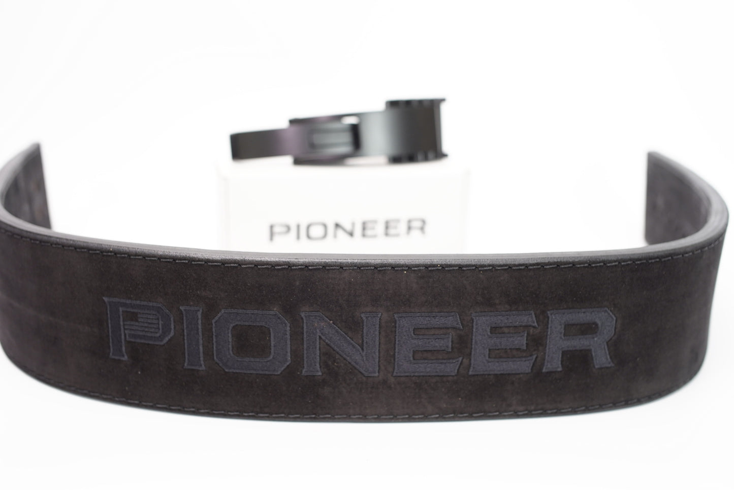 PIONEER 4" 13MM DOUBLE SUEDE LEVER BELT W/ PIONEER EMBROIDERED LOGO